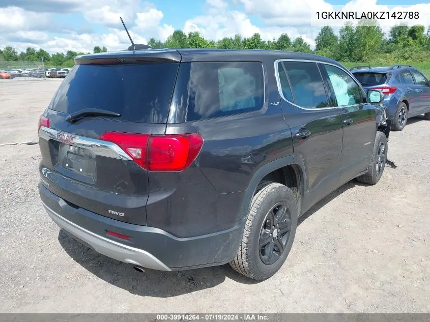 1GKKNRLA0KZ142788 2019 GMC Acadia Sle-1