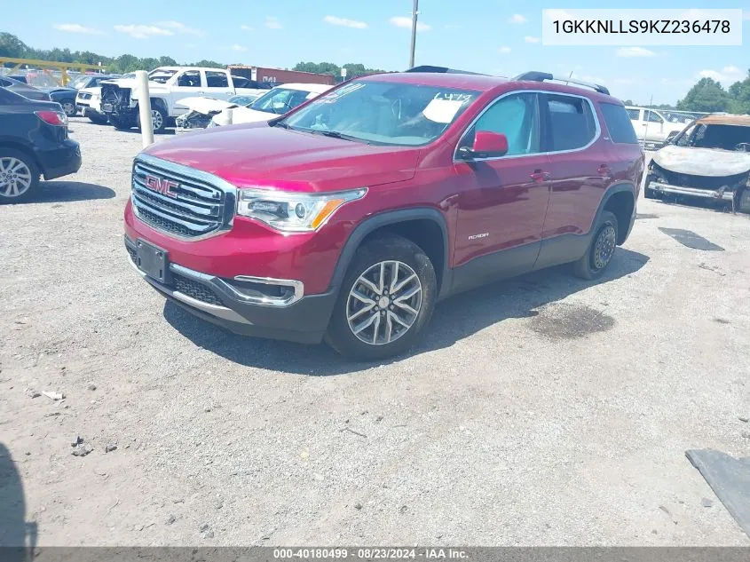 1GKKNLLS9KZ236478 2019 GMC Acadia Sle-2