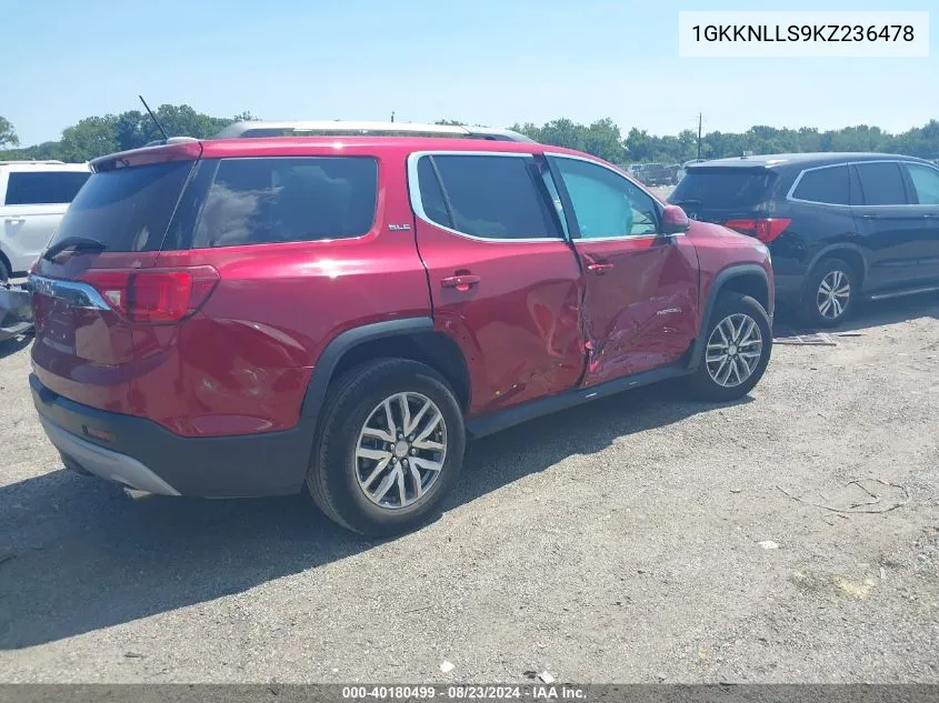 1GKKNLLS9KZ236478 2019 GMC Acadia Sle-2