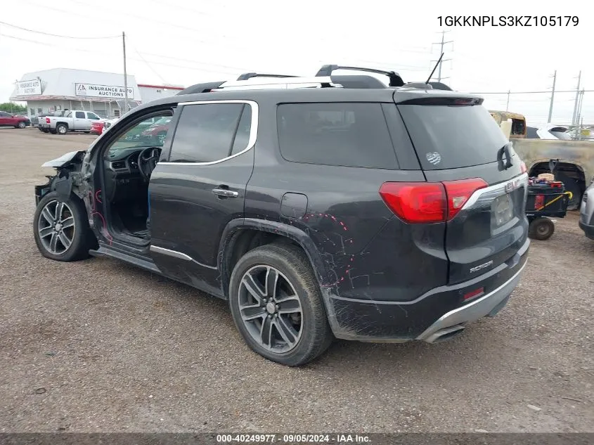 1GKKNPLS3KZ105179 2019 GMC Acadia Denali