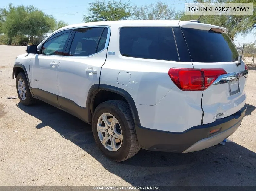 1GKKNKLA2KZ160667 2019 GMC Acadia Sle