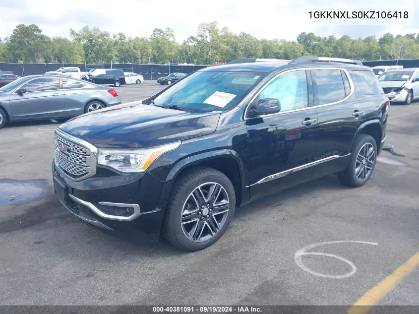 1GKKNXLS0KZ106418 2019 GMC Acadia Denali