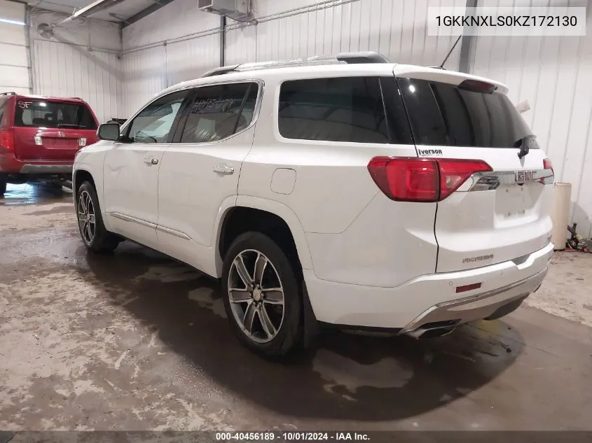 1GKKNXLS0KZ172130 2019 GMC Acadia Denali