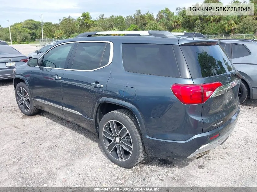 1GKKNPLS8KZ288045 2019 GMC Acadia Denali