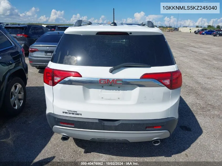 1GKKNMLS5KZ245040 2019 GMC Acadia Slt-1