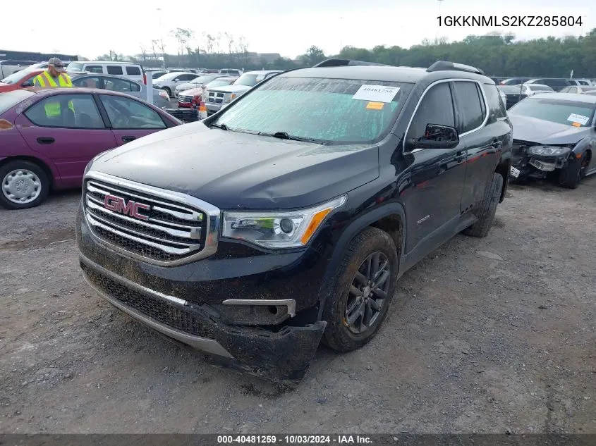 1GKKNMLS2KZ285804 2019 GMC Acadia Slt-1