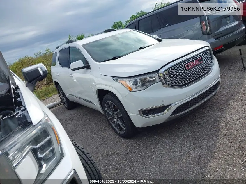 1GKKNPLS6KZ179986 2019 GMC Acadia Denali