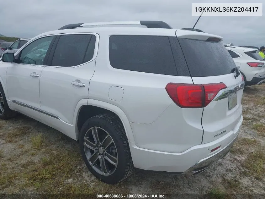 1GKKNXLS6KZ204417 2019 GMC Acadia Denali