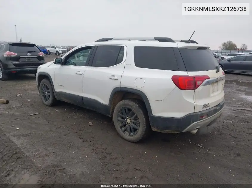 1GKKNMLSXKZ126738 2019 GMC Acadia Slt-1