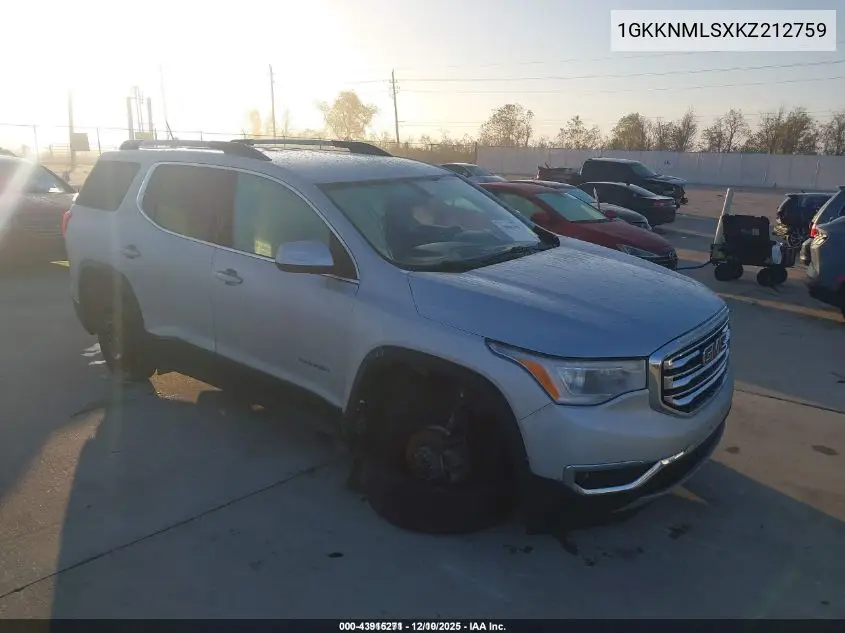 1GKKNMLSXKZ212759 2019 GMC Acadia Slt-1