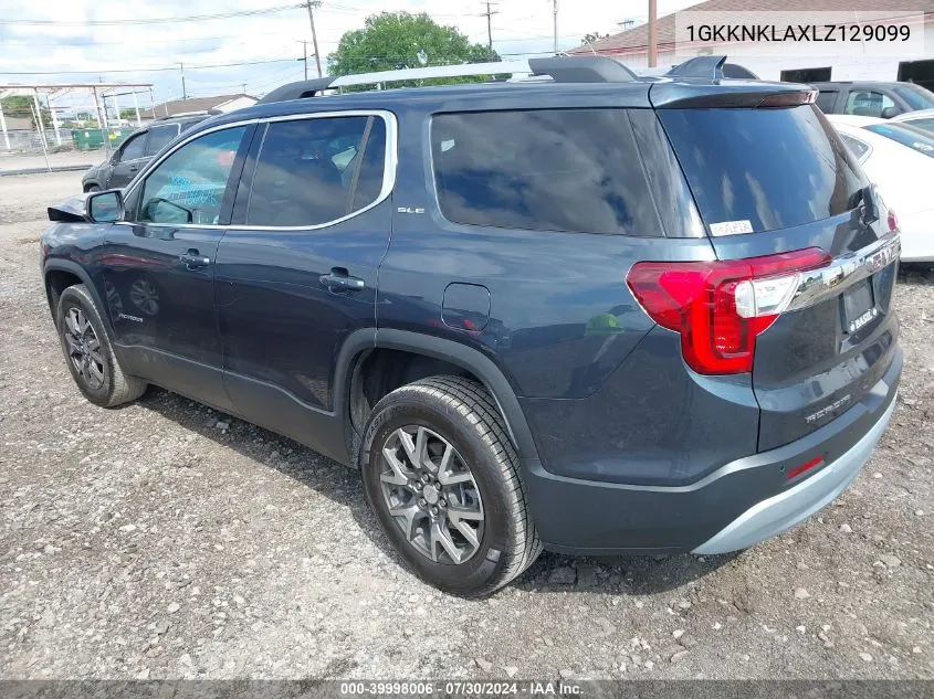 1GKKNKLAXLZ129099 2020 GMC Acadia Fwd Sle