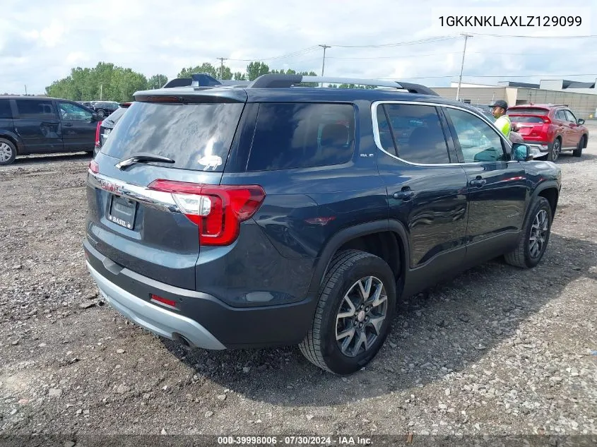 1GKKNKLAXLZ129099 2020 GMC Acadia Fwd Sle