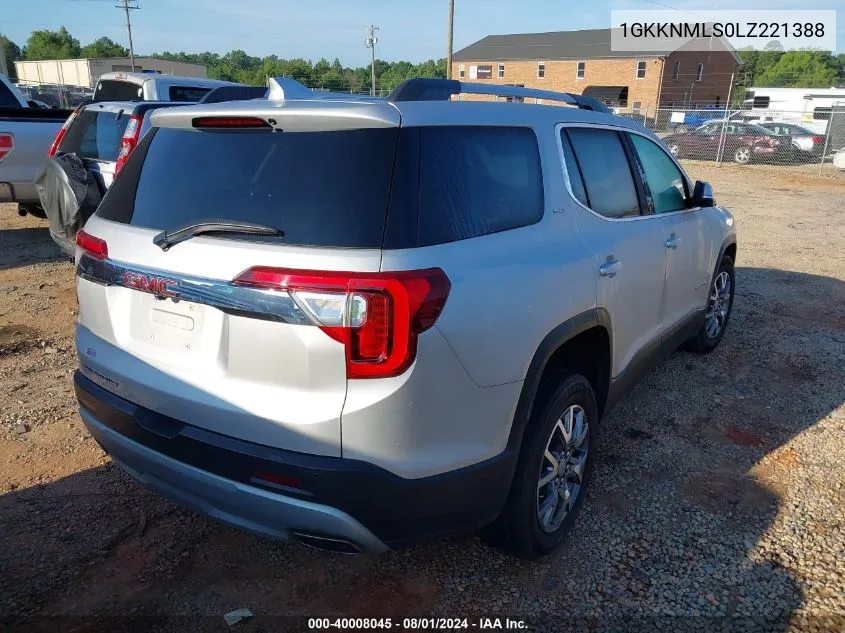 1GKKNMLS0LZ221388 2020 GMC Acadia Fwd Slt