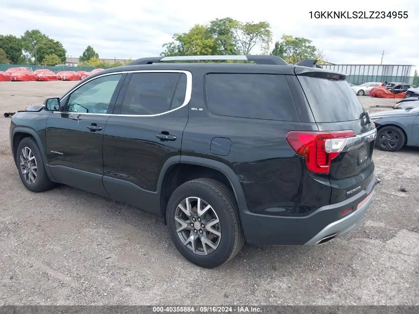 1GKKNKLS2LZ234955 2020 GMC Acadia Fwd Sle