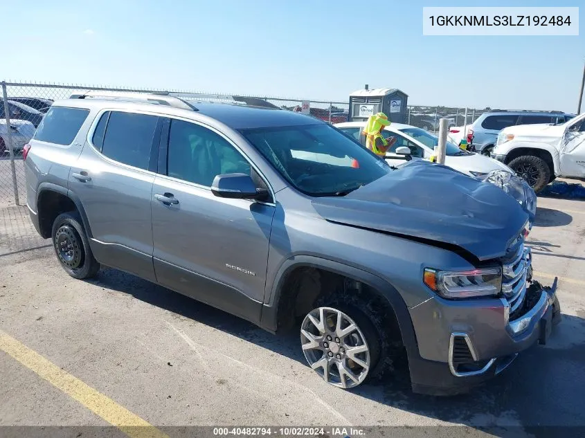 1GKKNMLS3LZ192484 2020 GMC Acadia Fwd Slt