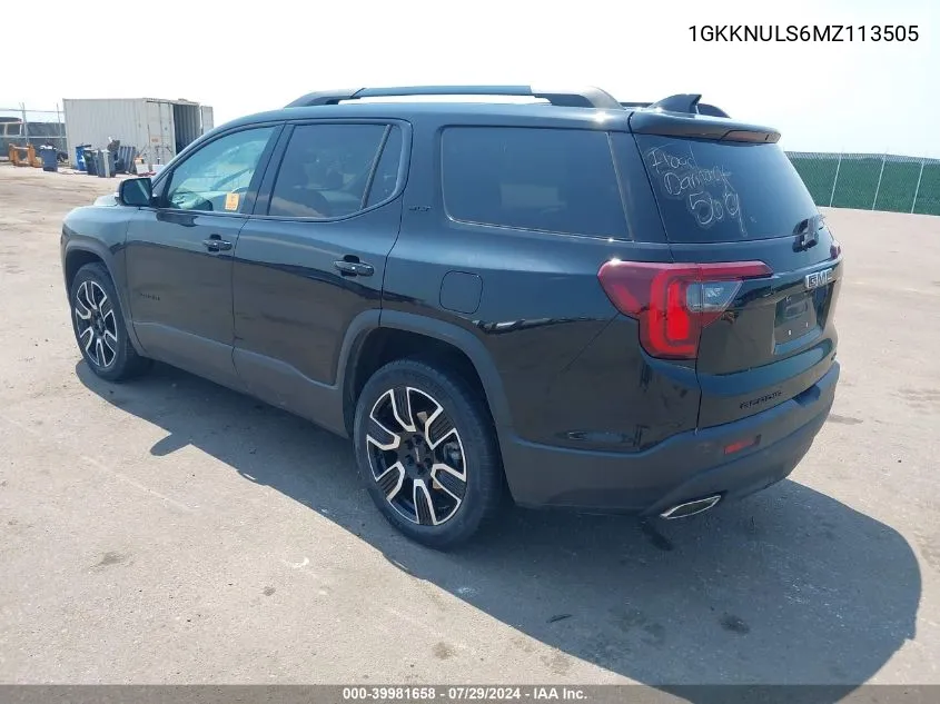 1GKKNULS6MZ113505 2021 GMC Acadia Awd Slt