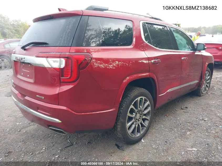 1GKKNXLS8MZ138682 2021 GMC Acadia Denali