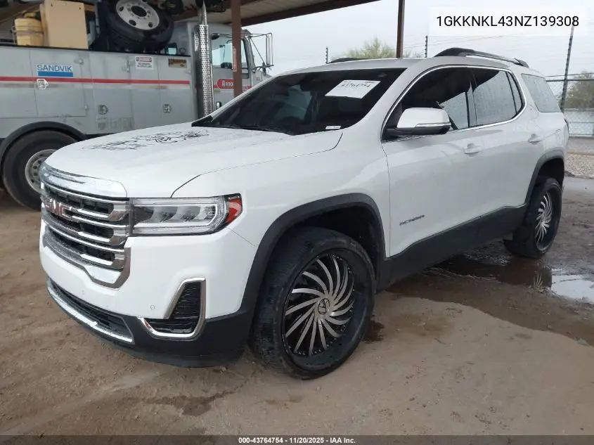 1GKKNKL43NZ139308 2022 GMC Acadia Fwd Sle