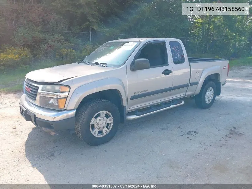 1GTDT196748158560 2004 GMC Canyon Sle