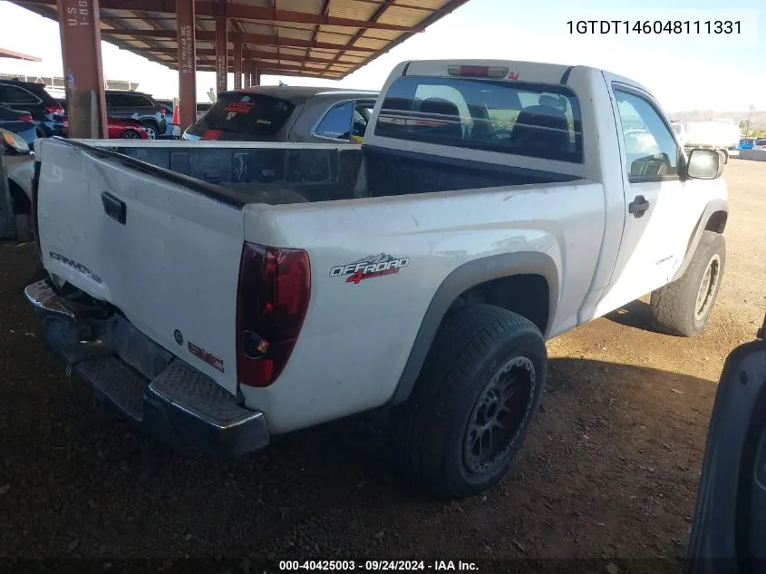 1GTDT146048111331 2004 GMC Canyon Sle