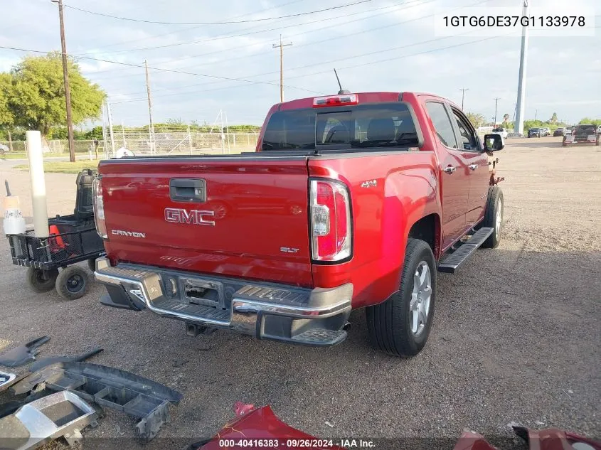 1GTG6DE37G1133978 2016 GMC Canyon Slt