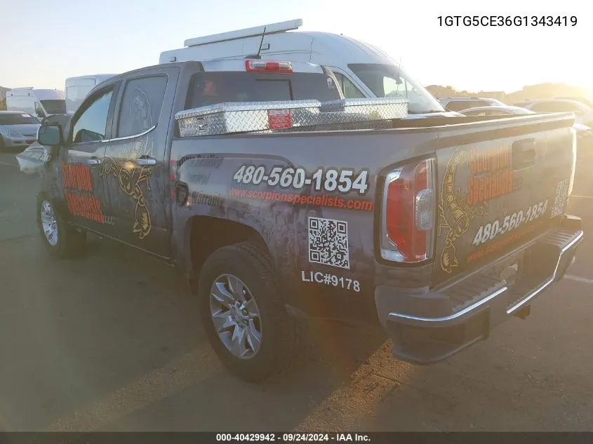 1GTG5CE36G1343419 2016 GMC Canyon Sle