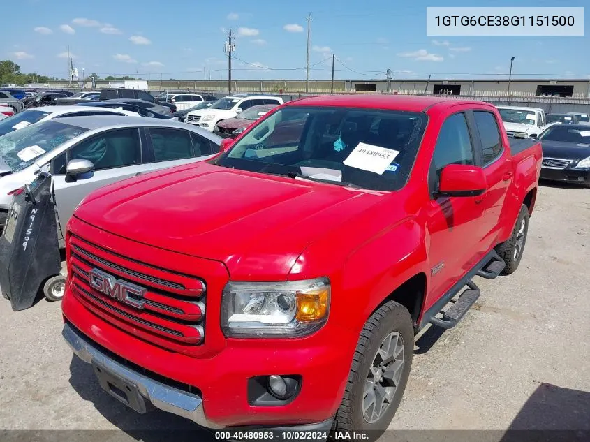 1GTG6CE38G1151500 2016 GMC Canyon Sle