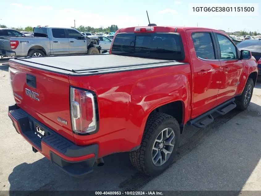 1GTG6CE38G1151500 2016 GMC Canyon Sle