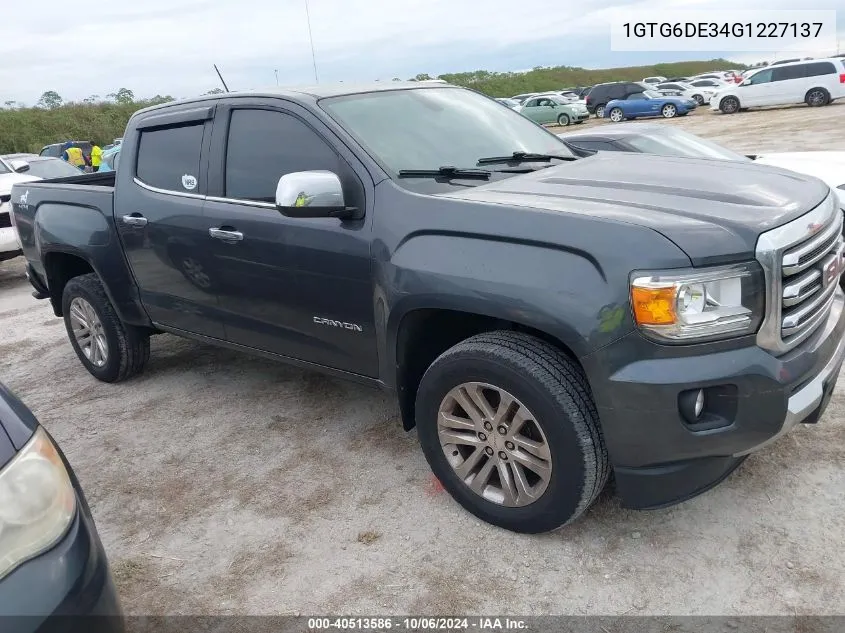 1GTG6DE34G1227137 2016 GMC Canyon Slt