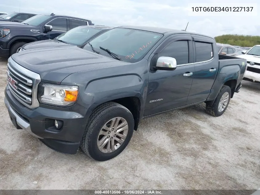 1GTG6DE34G1227137 2016 GMC Canyon Slt