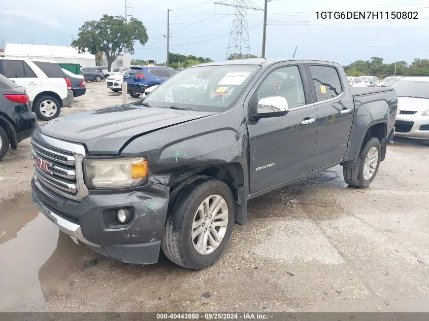 1GTG6DEN7H1150802 2017 GMC Canyon Slt