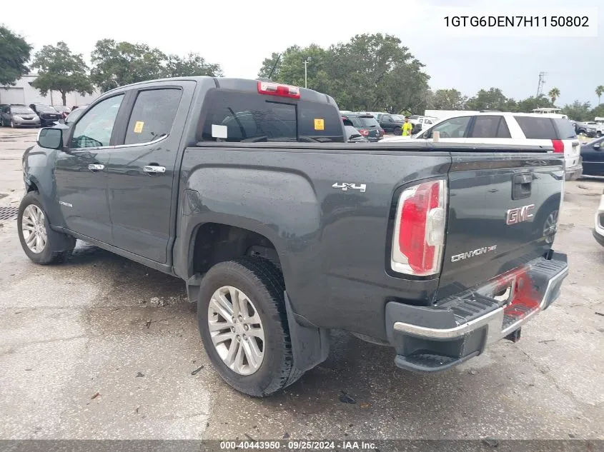 1GTG6DEN7H1150802 2017 GMC Canyon Slt