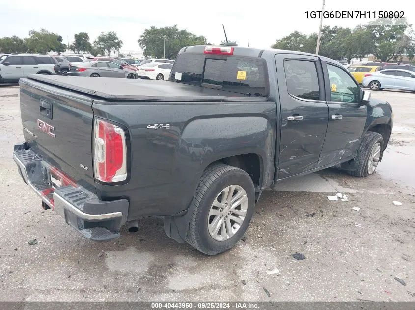 1GTG6DEN7H1150802 2017 GMC Canyon Slt