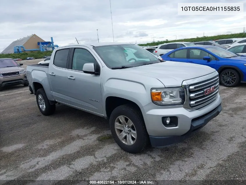 1GTG5CEA0H1155835 2017 GMC Canyon Sle