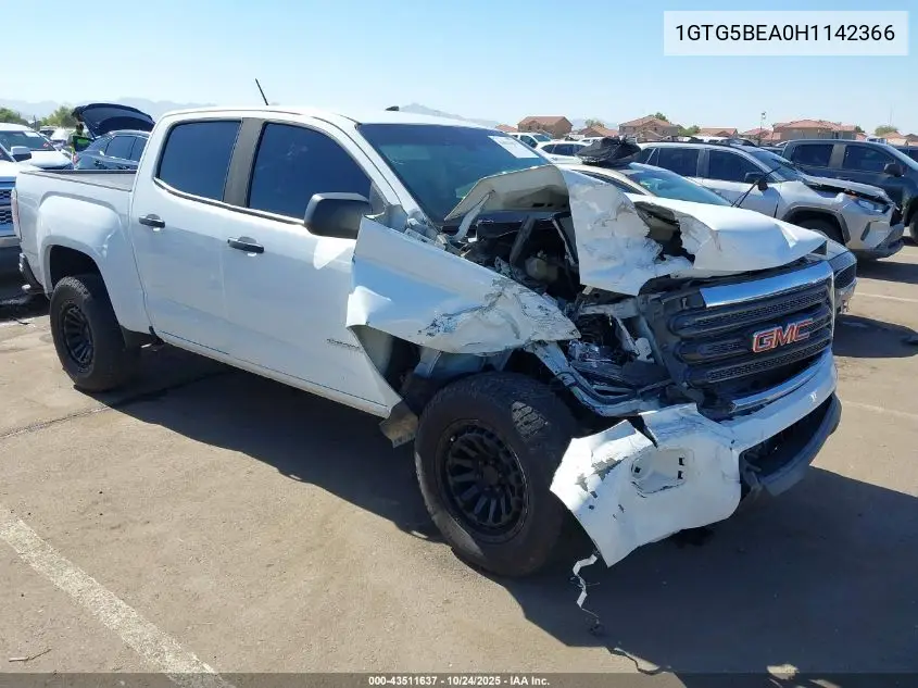 1GTG5BEA0H1142366 2017 GMC Canyon