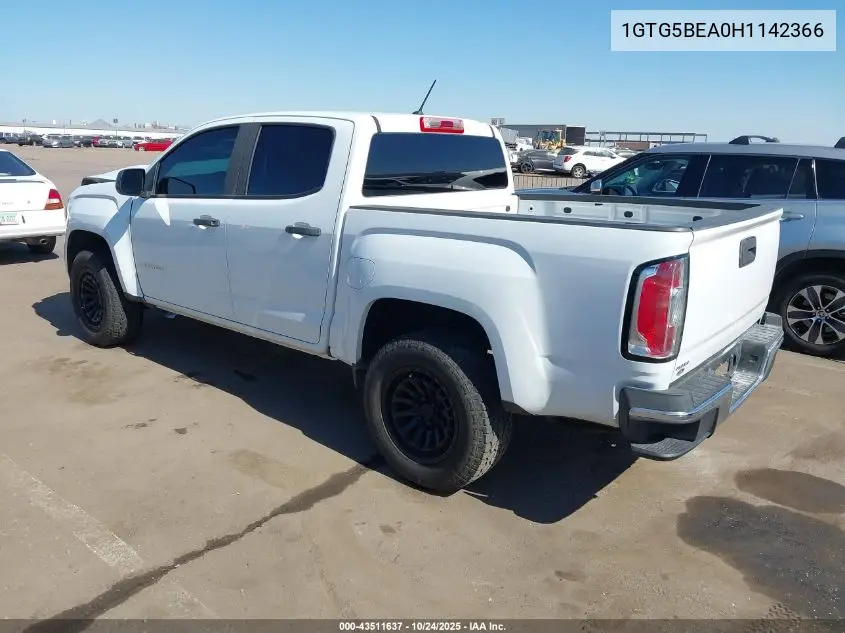 1GTG5BEA0H1142366 2017 GMC Canyon
