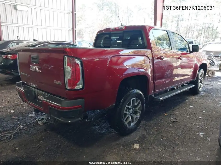1GTG6FEN7K1206031 2019 GMC Canyon All Terrain W/Leather