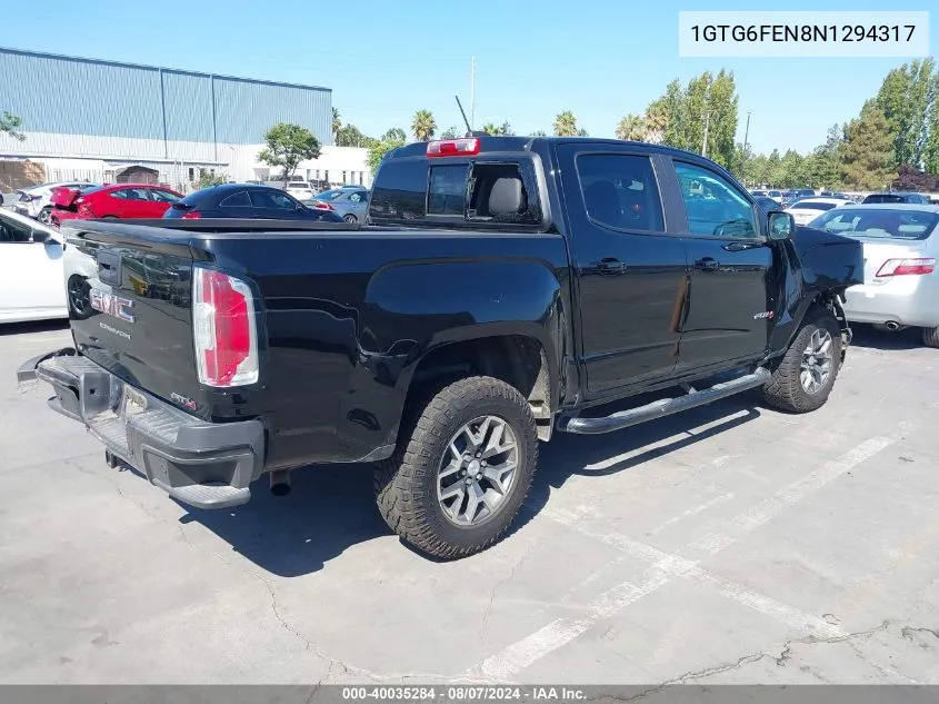 1GTG6FEN8N1294317 2022 GMC Canyon 4Wd Short Box At4 - Leather