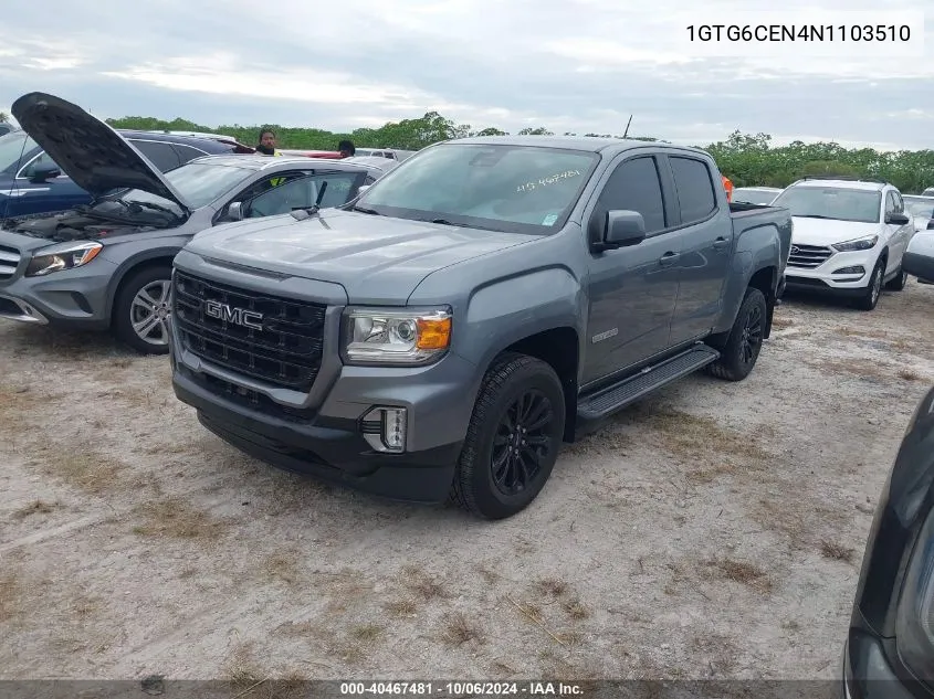 1GTG6CEN4N1103510 2022 GMC Canyon Elevation