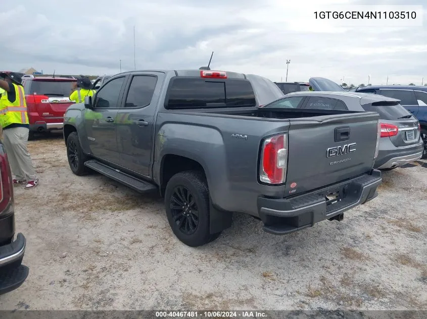 1GTG6CEN4N1103510 2022 GMC Canyon Elevation