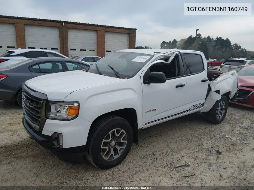 2022 GMC Canyon 4Wd Short Box At4 - Cloth VIN: 1GTG6FEN3N1160749 Lot: 44668486