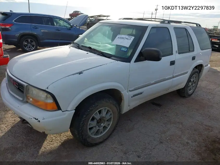 2000 GMC Jimmy Sle VIN: 1GKDT13W2Y2297839 Lot: 44082963
