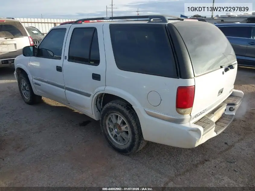 2000 GMC Jimmy Sle VIN: 1GKDT13W2Y2297839 Lot: 44082963