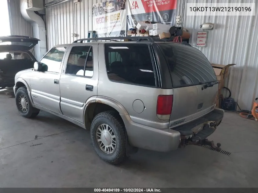 1GKDT13W212190196 2001 GMC Jimmy Sle