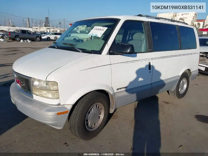 1GKDM19W0XB531141 1999 GMC Safari Slt