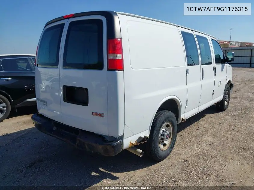 1GTW7AFF9G1176315 2016 GMC Savana 2500 Work Van