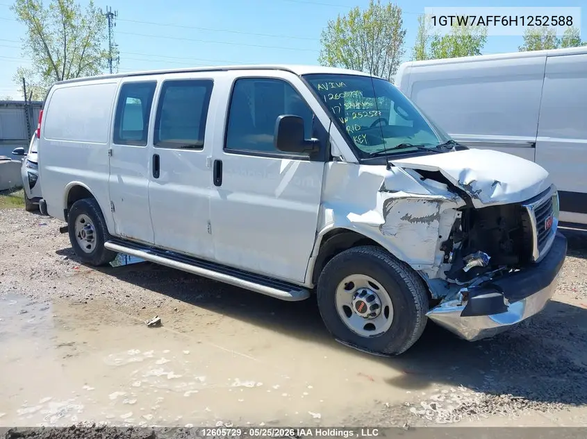 2017 GMC Savana G2500 VIN: 1GTW7AFF6H1252588 Lot: 12605729