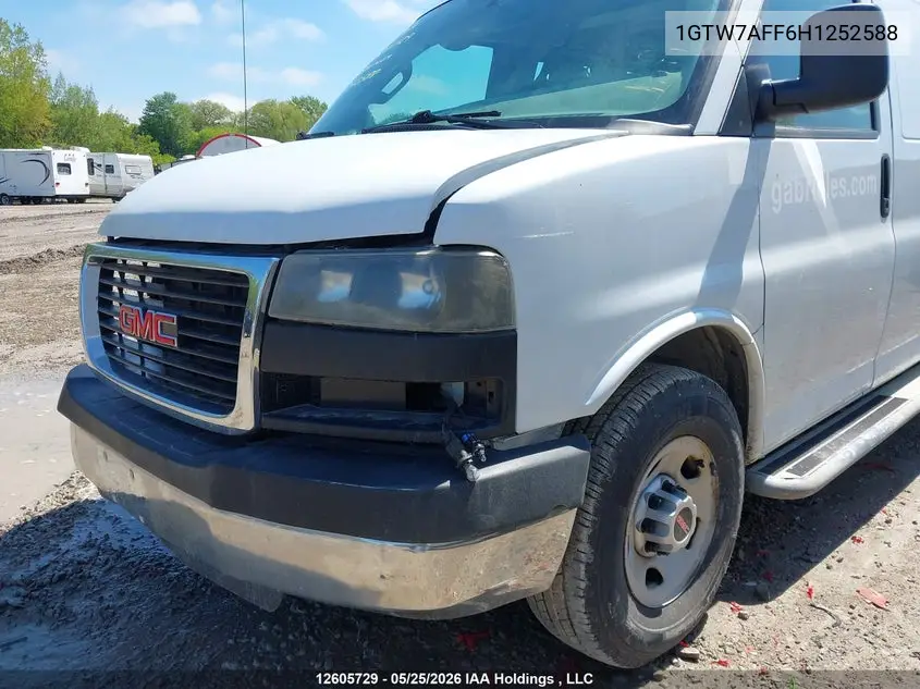 2017 GMC Savana G2500 VIN: 1GTW7AFF6H1252588 Lot: 12605729