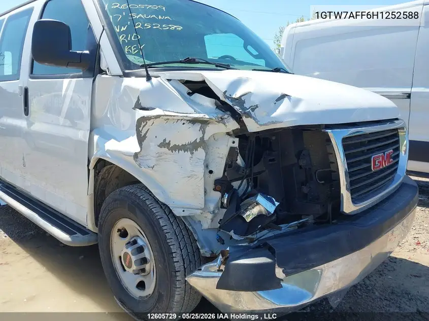 2017 GMC Savana G2500 VIN: 1GTW7AFF6H1252588 Lot: 12605729