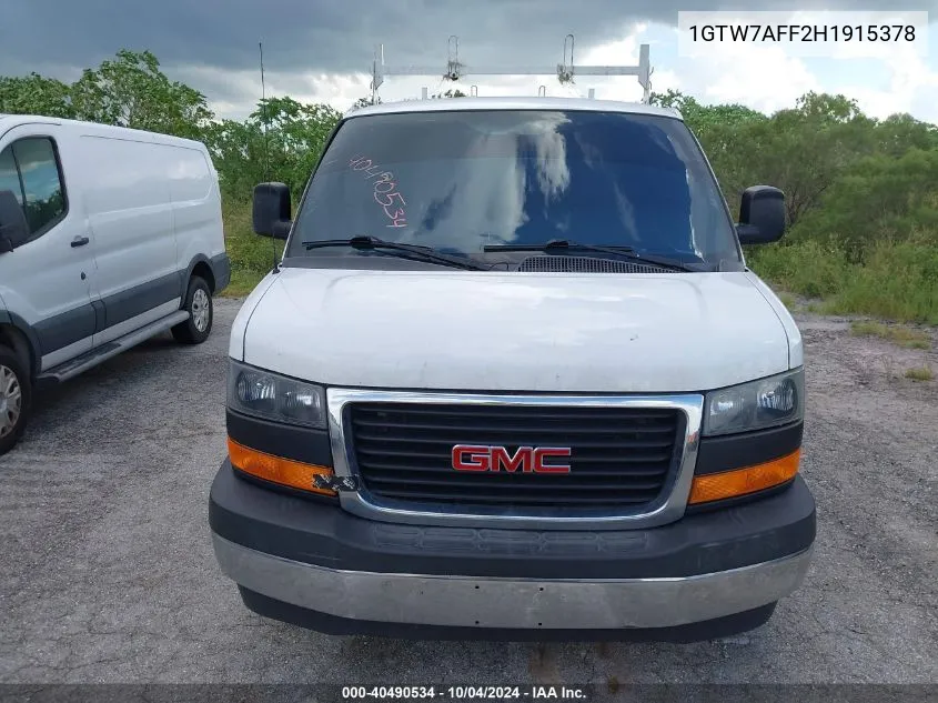 1GTW7AFF2H1915378 2017 GMC Savana 2500 Work Van